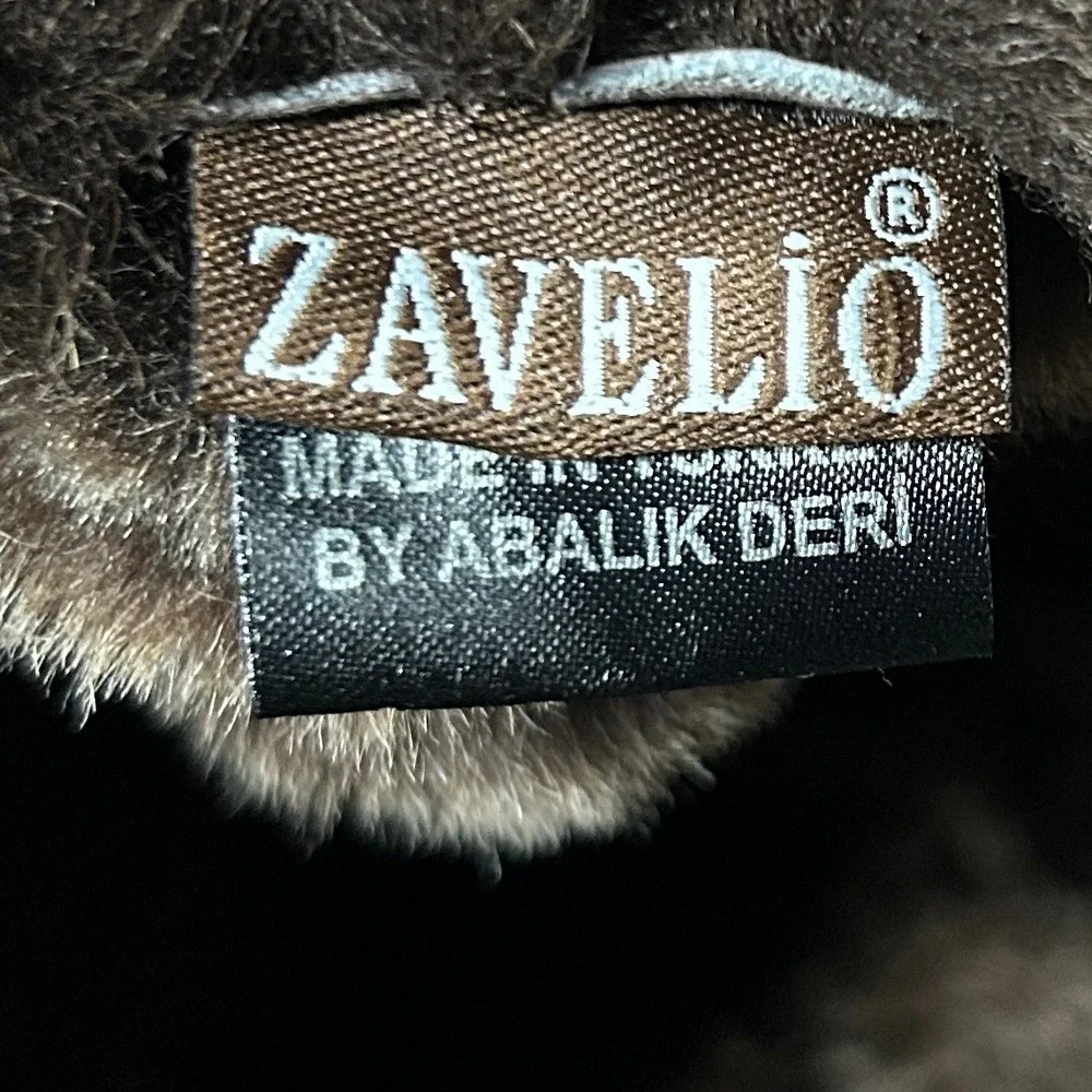 Zavelio Aviator Trapper Hat Mens XL Brown Genuine Leather Faux Fur Pilot Hat